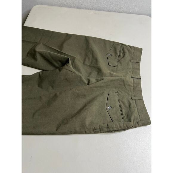 Vintage Military Dress Trousers Olive Green Straight Ideal Zipper KL Sayles 30 - Picture 12 of 15